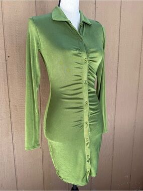 Rue21 Green Ruched Mini Dress